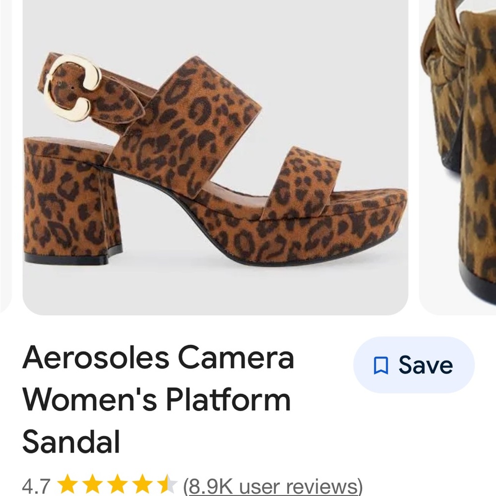 AEROSOLES Women's Brown Leopard Platform Sandals